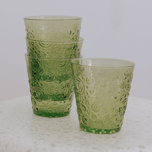 Drinking Glass Set of Lime Green 8oz